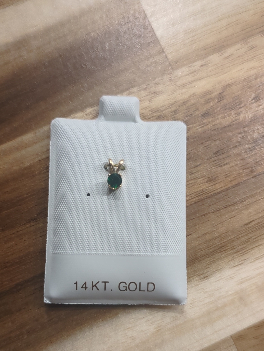 14K Gold Women's Green Tsavorite Stone Pendant